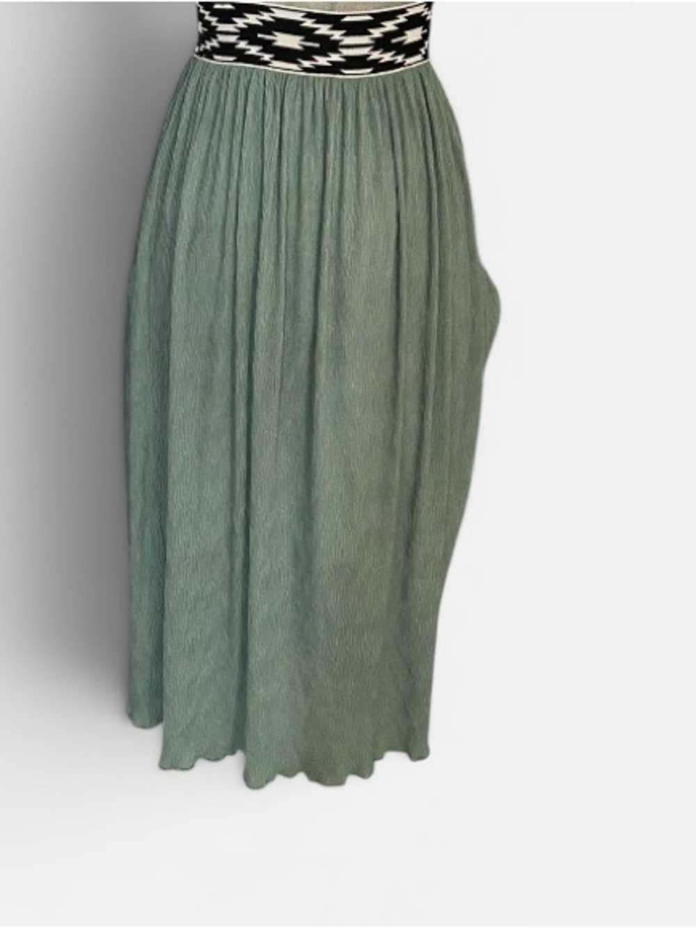 Turquoise Skirt with Elastic Waist